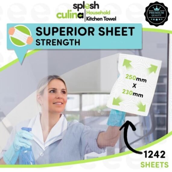 Splesh Culina Premium Kitchen Towel 3 Ply UltraAbsorbent XL Roll, 18 Rolls