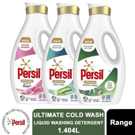 Persil Ultimate Laundry Washing Liquid Detergent Tough Stain Removal 52W, 1.4L, Select Your Pack