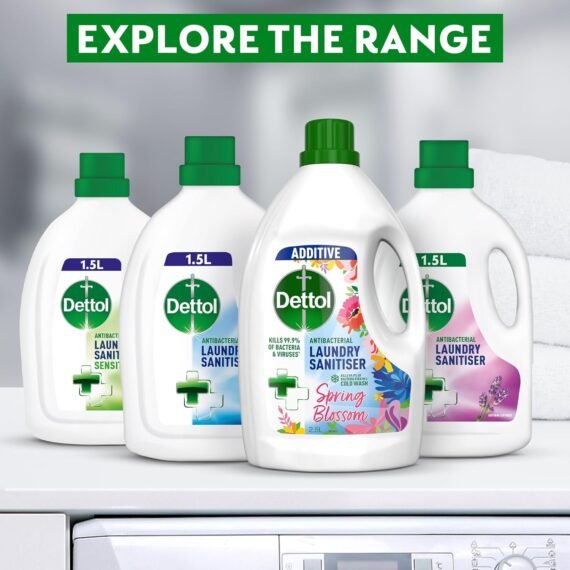 Dettol Laundry Sanitiser, Fresh Cotton Fragrance, Multipack of 4 X 1.5L, Total of 6L, Laundry Cleanser, Laundry Disinfectant, Kills 99.99 Percent of Germs, Antibacterial, Disinfecting, Laundry